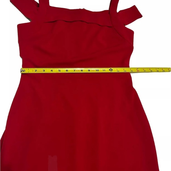 WesleeRose Red Size 8 Pencil Dress below knee length unlined - Picture 11 of 12